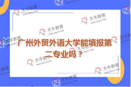 广州外贸外语大学能填报第二专业吗