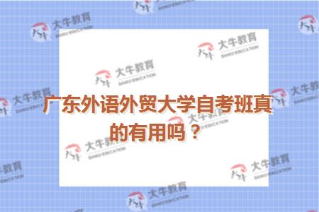 广东外语外贸大学自考班真的有用吗